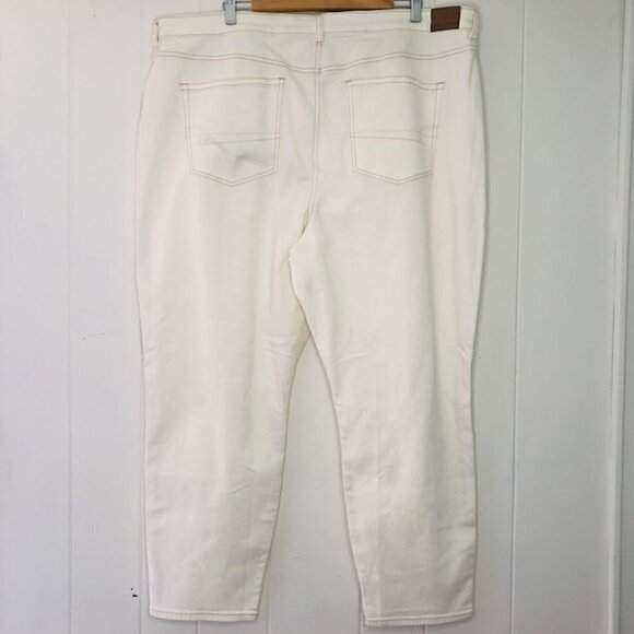 American Eagle Womens Plus White Distressed Mom Jeans Size 24 - Picture 2 of 10
